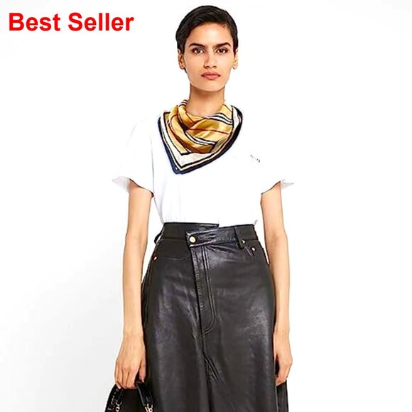 100% Mulberry Silk Scarf, 21x21 Square, Versatile Fashion Accessory - Picture 5 of 7